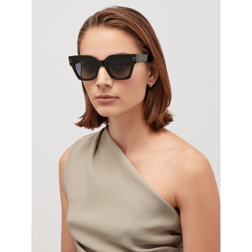 B.zero1 geometric acetate sunglasses with iconic decor BV40013I image 1