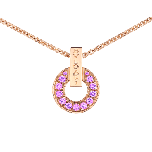 Bvlgari Bvlgari Openwork 18K 玫瑰金項鍊，項墜鑲飾粉紅色藍寶石。大中華地區特別版。 360053 image 3