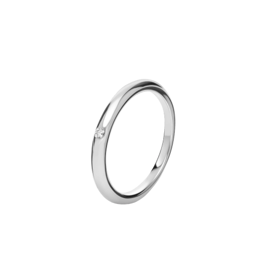 Fedi Ehering aus Platin, besetzt mit einem Diamanten Fedi-7 image 1