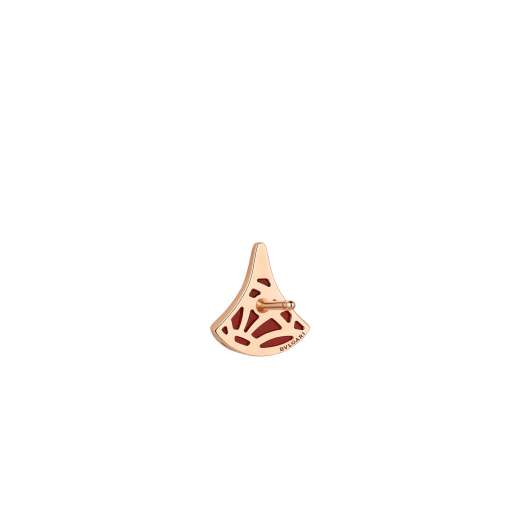 Divas' Dream 18 kt rose gold fan-shaped single stud earring set with carnelian and pavé diamonds 361993 image 3
