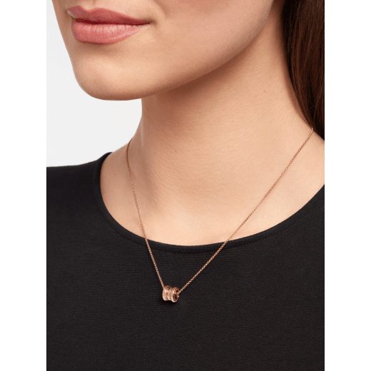 B.zero118 kt rose gold necklace with chain and round mini pendant 357255 image 4
