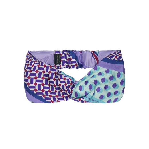 Doppelseitiges Sun Haarband aus feinem bedruckten Seidentwill in Sheer Amethyst Purple. SUNHEADBAND image 1