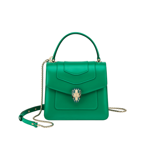 Bvlgari Serpenti Forever Emerald Green Calf Leather And Enamel Top