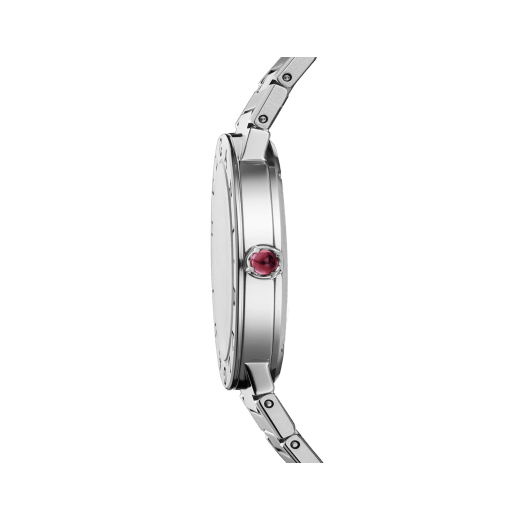 BVLGARI BVLGARI LADY watch with stainless steel case and bracelet, stainless steel bezel engraved with double logo, silver dial and diamond indexes. Water-resistant up to 30 meters 103696 image 3