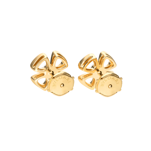 Fiorever 18 kt yellow gold stud earrings set with two central diamonds. 357503 image 3