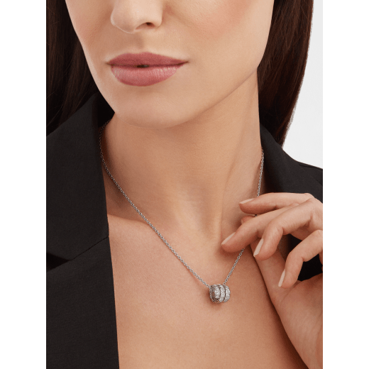 Serpenti Viper pendant necklace in 18 kt white gold set with pavé diamonds 357796 image 4