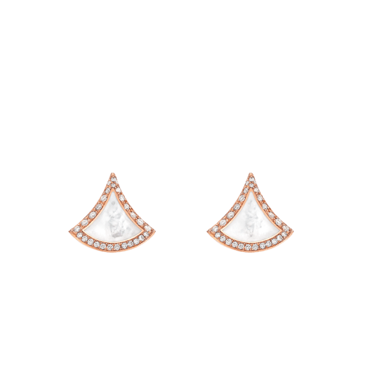 DIVAS' DREAM stud earrings in 18 kt rose gold set with mother-of-pearl inserts and pavé diamonds 358899 image 1