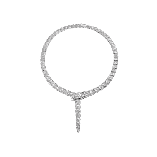 Serpenti 18K 白金項鍊，飾以全密鑲鑽石。 348165 image 1