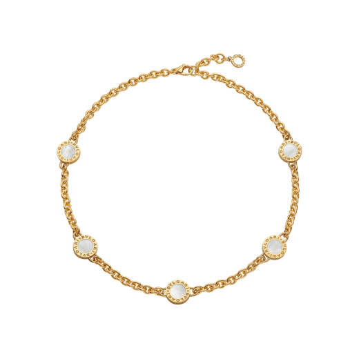 Bvlgari Bvlgari 18 kt yellow gold chain necklace set with mother-of-pearl and onyx elements 361918 image 4