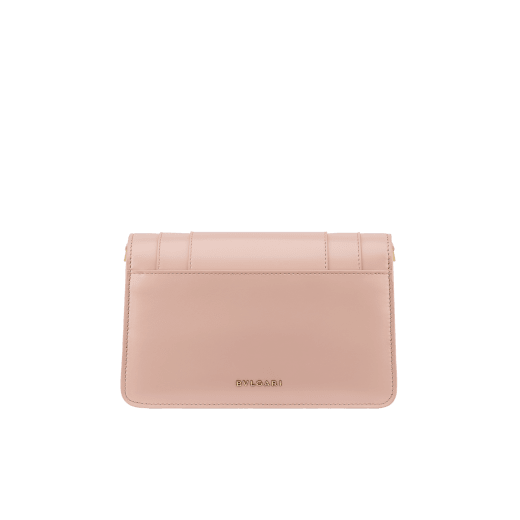 Serpenti Forever East-West small shoulder bag in star rose pink calf leather with crystal rose gros grain lining. Captivating snakehead magnetic closure in gold-plated brass embellished with crystal rose enamel and gold-plated brass scales, and black onyx eyes. 294567 image 2
