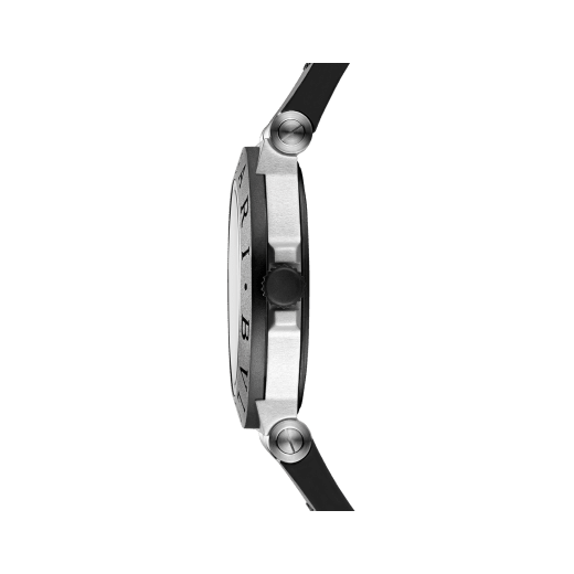 Reloj Bvlgari Aluminium con movimiento mecánico de manufactura de carga automática, caja en aluminio de 40 mm, bisel en caucho negro con grabado BVLGARI BVLGARI, esfera gris y correa en caucho negro. Hermético hasta 100 metros. 103382 image 3