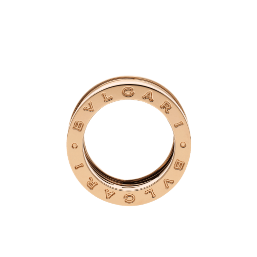 Anello B.zero1 Design Legend a quattro fasce in oro rosa 18 kt e ceramica nera AN858575 image 2
