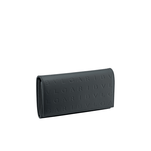 Bulgari Logo large wallet in crystal rose dégradé calf leather with hot-stamped Infinitum pattern all over and azalea quartz pink nappa leather interior. Gold-plated brass hardware and magnetic closure. BVL-LONGWALLETb image 1