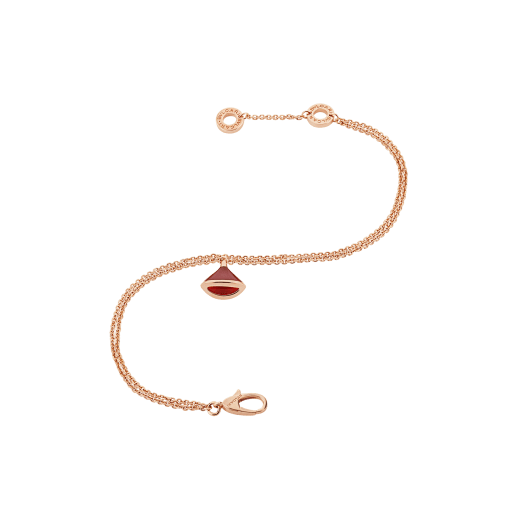 DIVAS' DREAM bracelet in 18 kt rose gold, with 18 kt rose gold pendant set with carnelian. BR857194 image 2