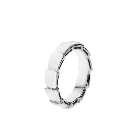 Serpenti Viper couples' rings in 18 kt white gold, one of which fully set with pavé diamonds. A captivating ring set fusing mesmerising design with the snake's irresistible allure. SERPENTI-VIPER-COUPLES-RINGS-7 image 2