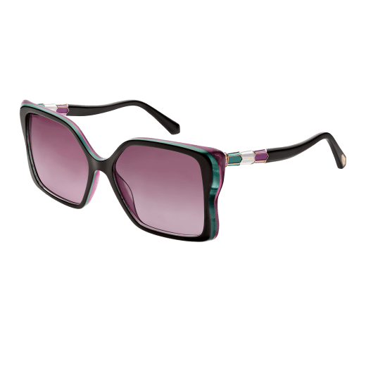 New & Auténtico Gafas de sol Bvlgari 0BV6170 Negro De Mujer Oro Rosa Mariposa 55mm 