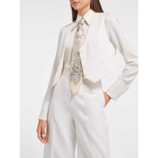 Bvlgari Alchemist soft tie shelley in fine white silk twill. Made of 100% silk. 246265 image 1