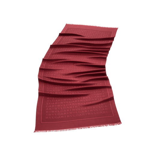 Rubinrote Lettere Maxi Stola aus feiner Seide und Wolle. LETTEREMAXIb image 1