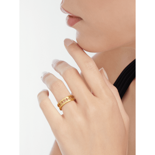B.zero1 18 kt yellow gold one-band ring with openwork logo spiral AN859817 image 2