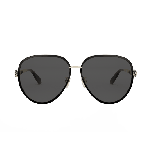 Serpenti Forever pilot metal sunglasses with enamelled snakehead embellishment on the temples 904370 image 2