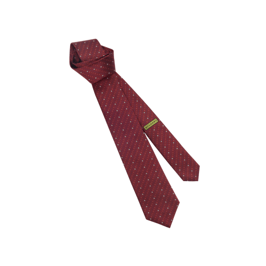 Cosmic Logo seven-fold tie in fine pink jacquard silk. COSMICLOGO image 1