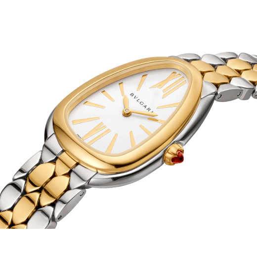 Serpenti Seduttori watch in stainless steel and 18 kt yellow gold with white silver opaline dial. Water-resistant up to 30 metres 103955 image 2