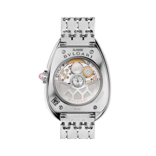 Serpenti Seduttori automatic watch in stainless steel with diamond-set bezel and white opaline dial. Water-resistant up to 30 metres 104060 image 4