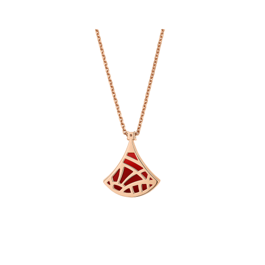 Divas' Dream necklace in 18 kt rose gold with 18 kt rose gold pendant set with one diamond and carnelian. 359987 image 4
