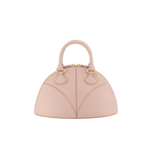 Marquise small top handle bag in black goat leather with black nappa leather lining and zipped closure. Detachable signature black goat leather charm with mirror. DAS-001-1325S image 3