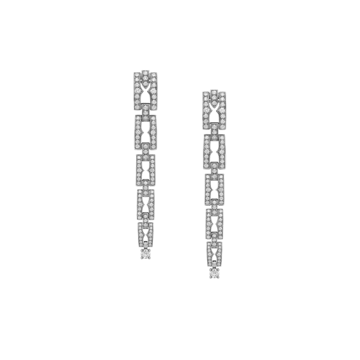 B.zero1 18 kt white gold earrings set with pavé diamonds 360862 image 1