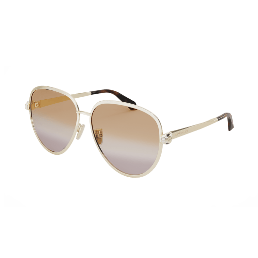Serpenti Forever pilot metal sunglasses with enamelled snakehead embellishment on the temples 904369 image 1
