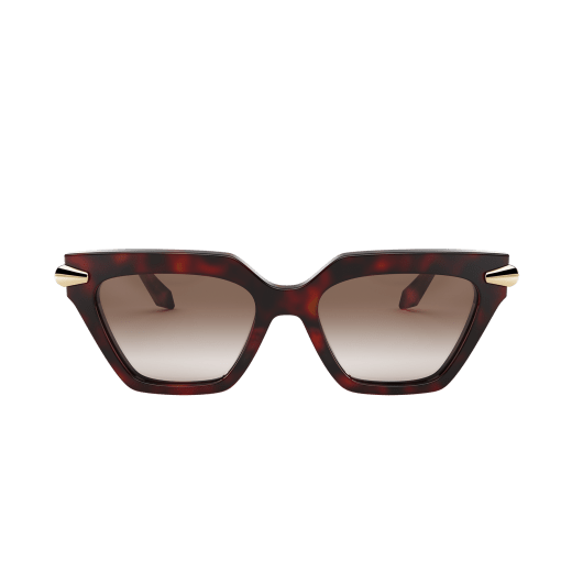 Serpenti Viper cat-eye acetate sunglasses with gold-finished temples BV40031I image 2