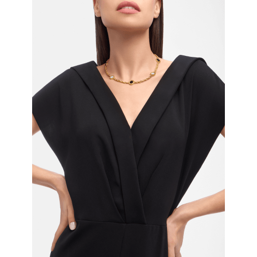 Bvlgari Bvlgari 18 kt yellow gold chain necklace set with mother-of-pearl and onyx elements 361918 image 1