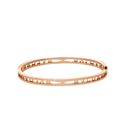 Bracelet jonc B.zero1 en or rose 18 K avec spirale décorée du logo BVLGARI BR858669 image 2