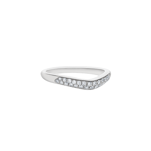 خاتم زواج «فيدي» من البلاتين مرصع بالماس المرصوف. AN856079 image 3