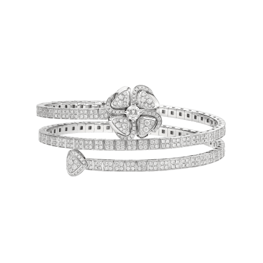 Bvlgari Fiorever Diamond Bangle in 18k Rose Gold 0.86ctw For Sale at  1stDibs | bvlgari fiorever bracelet, bvlgari fiorever ring, fiorever  bracelet