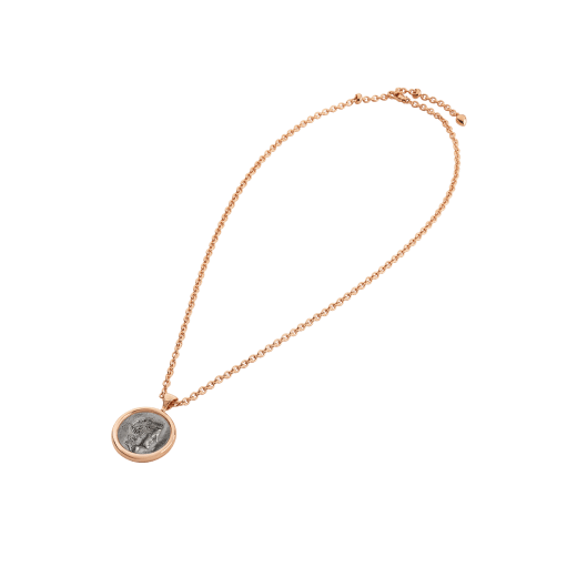 Monete necklace with 18 kt rose gold chain and 18 kt rose gold pendant set with an antique coin 347707 image 2