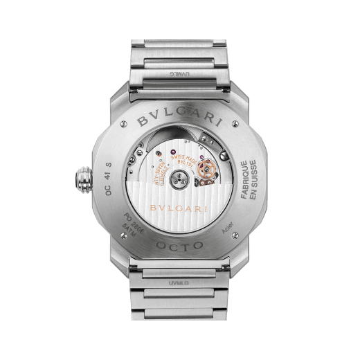 Octo Roma Uhr mit mechanischem Manufakturwerk, Automatikaufzug, Gehäuse und Armband aus Edelstahl, blaues Zifferblatt. 102856 image 4
