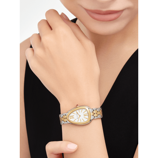 Serpenti Seduttori watch in stainless steel and 18 kt yellow gold with white silver opaline dial. Water-resistant up to 30 metres 103671 image 1