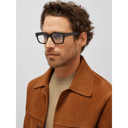 B.zero1 geometric acetate glasses with iconic decor and blue light filter lenses 904306 image 1