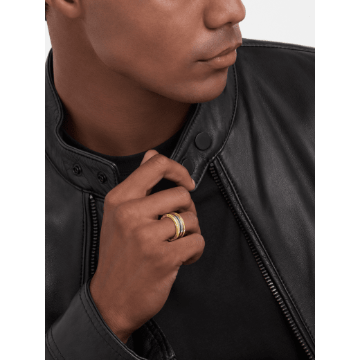 B.zero1 Gold & Steel two-band ring in 18 kt yellow gold and stainless steel AN860829 image 2