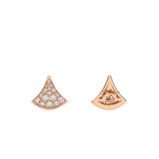 Divas' Dream 18 kt rose gold earrings set with pavé diamonds 361665 image 3