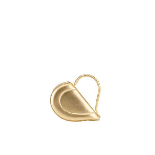 Serpenti Cuoricino mini top handle bag in royal ruby calf leather with royal ruby nappa leather lining. Captivating snake body-shaped top handle in gold-plated brass embellished with engraved scales; press-button closure. SRN-Cuoricino-1366XS image 5
