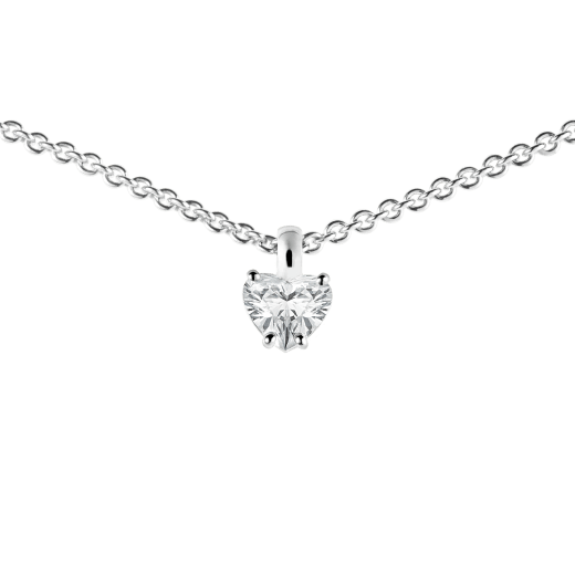 Griffe 18 kt white gold pendant with heart cut diamond and 18 kt white gold chain 338204 image 2