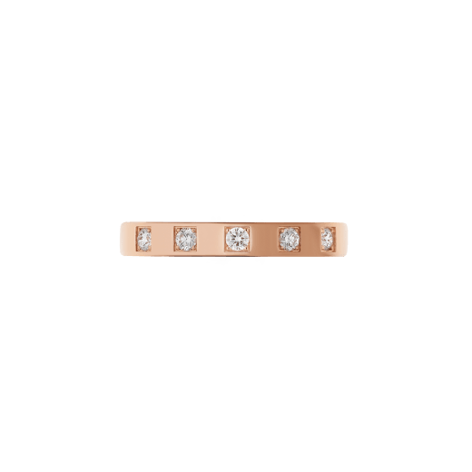 MarryMe 18 kt rose gold wedding band set with five diamonds AN858412 image 3