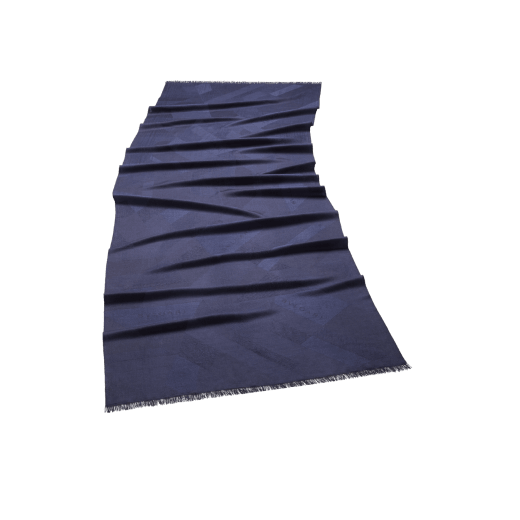 Logo Poly Soft stole in lapis opal cashmere. Made of 100% cashmere. LOGOPOLYSOFT-ST image 1