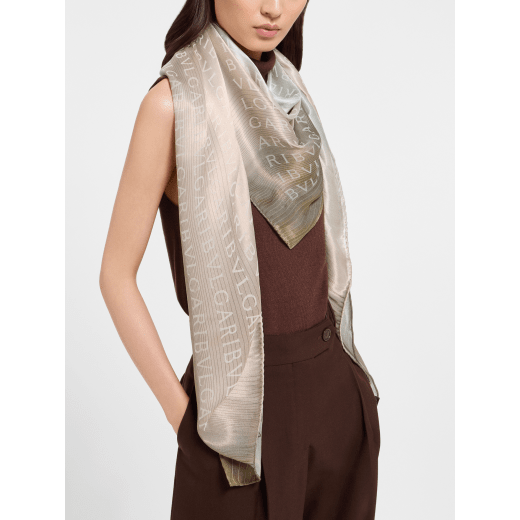 Lettere Maxi Degradé scarf in fine light pink silk. Made of 100% silk. 246426 image 1