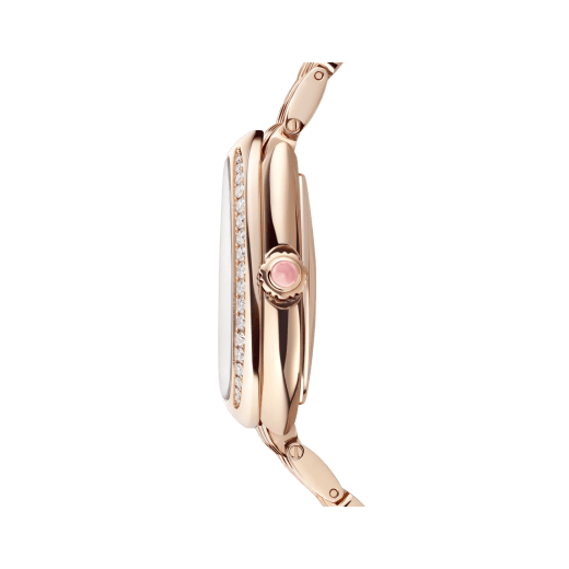 Serpenti Seduttori automatic watch in 18 kt rose gold with diamond-set bezel and white opaline dial. Water-resistant up to 30 metres 103899 image 3