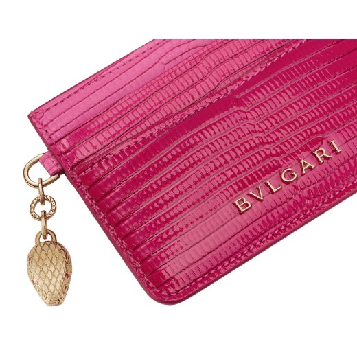 Bvlgari BVLGARI Serpenti Forever Leather Card Holder Card Case Pink used F/S 