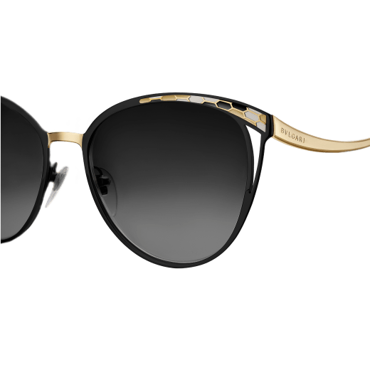 Serpenti 'Serpentine' contemporary cat-eye metal sunglasses. BV6083 image 2